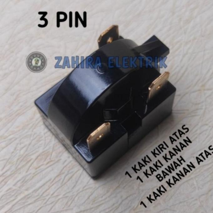 Buruan serbu] RELAY PTC KULKAS / PTC RELAY KULKAS 3 PIN - 2 KAKI KANAN 1 KAKI KIRI