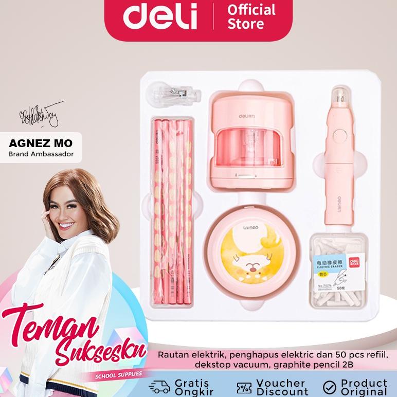 

Deli Electric Stationery Set / Set Alat Tulis Elektrik Rautan Penghapus Vacuum Pensil 5 In 1 33303