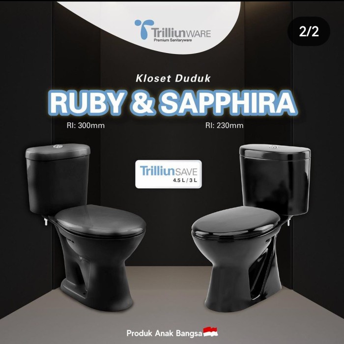 Kloset Duduk Ruby Black Hitam Trilliunware