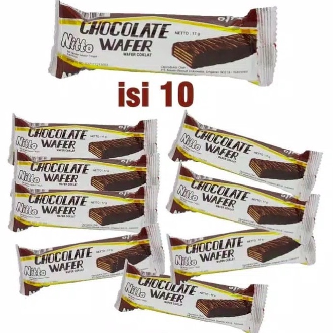 

8.8 Promo Brand Nissin Nitto Chocolate Wafer Coklat 1 pack isi 10 Wafer Nissin