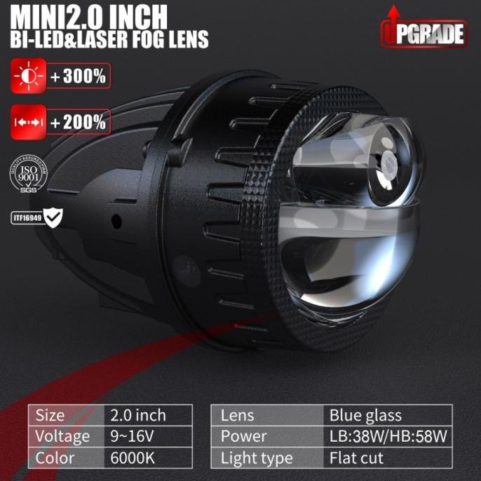 Projector Foglamp Biled Mini 2 Inch Led Laser Foglamp Mobil Honda Original