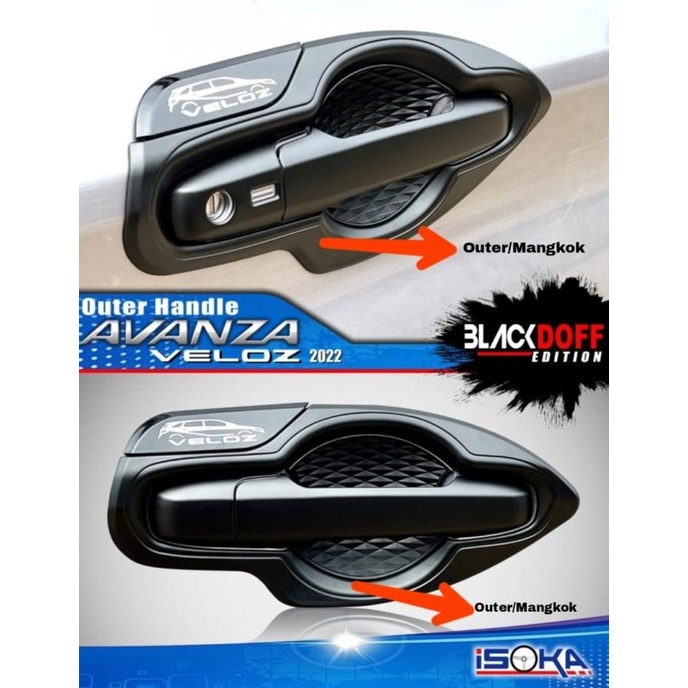 Outer Mangkok Pintu Avanza Veloz 2022 Pelindung Gagang Pintu Hitam Original