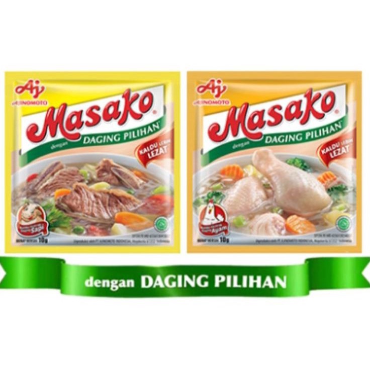 

➭➱✥❄ Masako Bumbu Kaldu Ayam & Sapi 1 renceng 12's