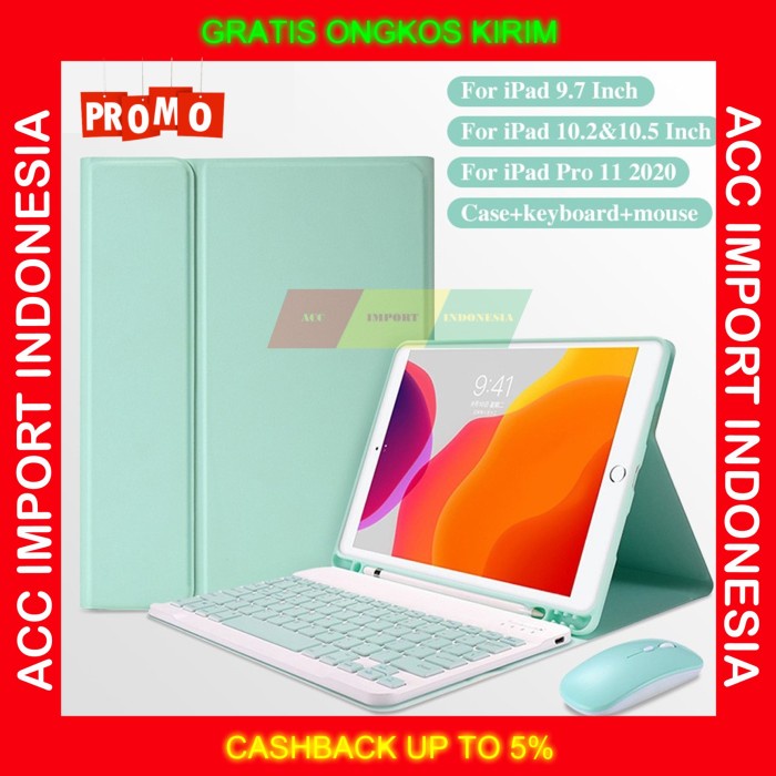 Set Keyboard Case Mouse Bluetooth Wireless Tablet Ipad IOS External