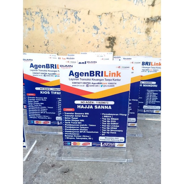 

AKRILIK PAPAN MEJA AGEN BRI DAN BANK LAINNYA