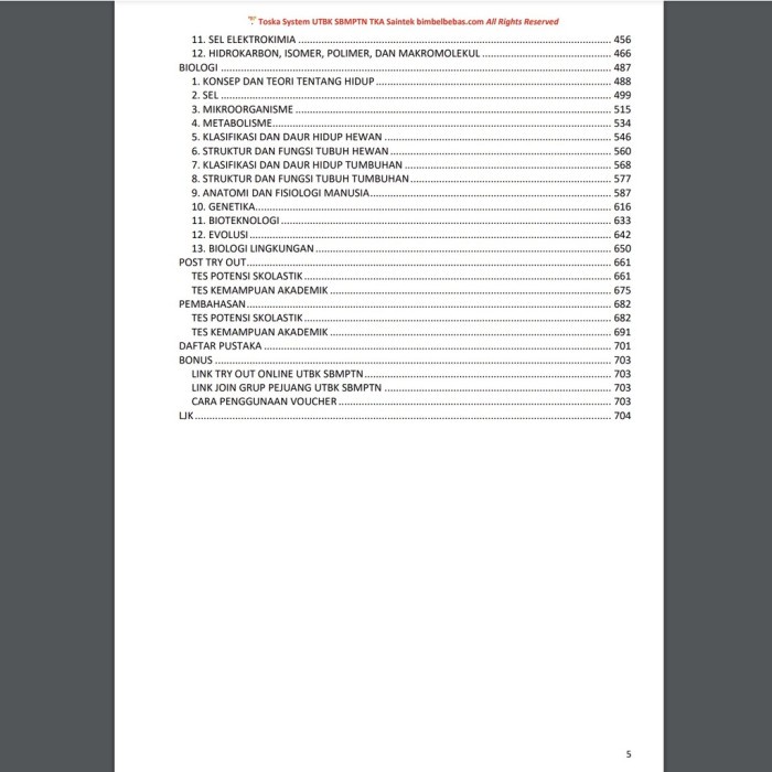 FLASH SALE BEBAS TOSKA SYSTEM BUKU UTBK SBMPTN TKA SAINTEK 2023 FULL MATERI, TERMURAH