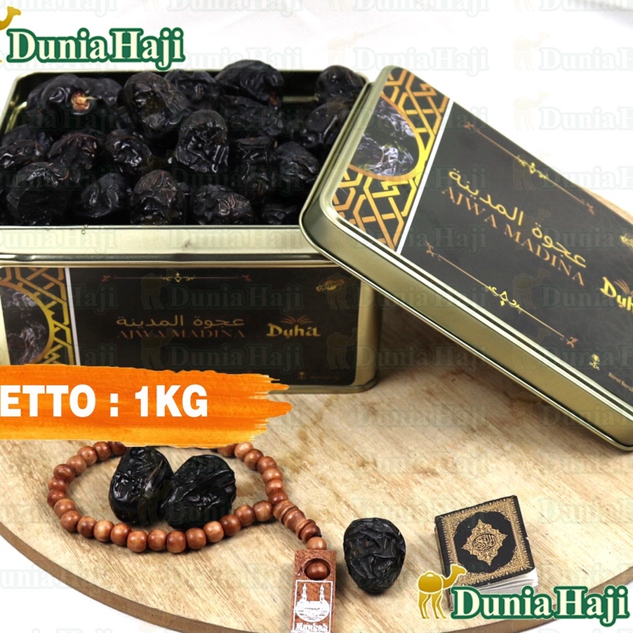 

HOT Product Kurma Ajwa 1KG Lembut Kemasan KALENG / Azwa Ajwah Kurma Nabi Empuk 100% Asli Madinah Premium Exclusive serbuuu !