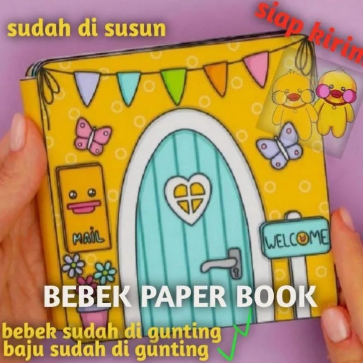 ✨12.12✨ COD Paper Duck Bebek Viral Mainan Kertas Edukatif Paper Doll Quite Book grosir