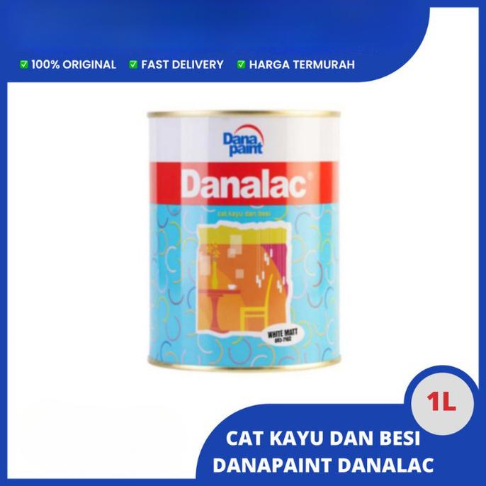 *****] Cat Minyak DANALAC | Cat Kayu Danapaint | Cat Besi 1 L | Hitam & Putih