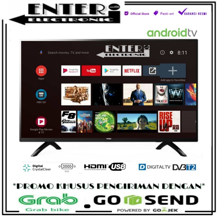 Philips Led Tv 32Pht5853 - Smart Tv Led 32 Inch Android Tv 32Pht5853S