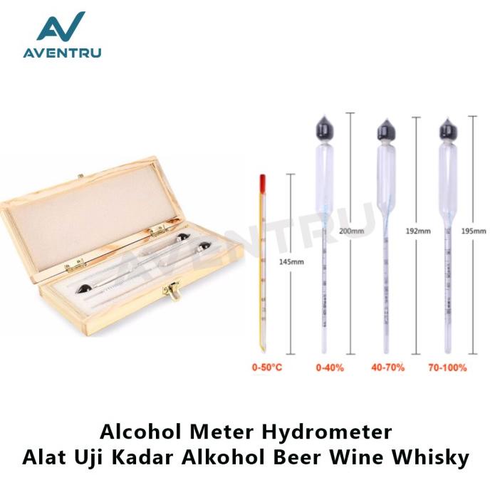 +%+%+%] Hydrometer Alcohol Meter Alkoholmeter Alat Uji Kadar Alkohol Beer Wine