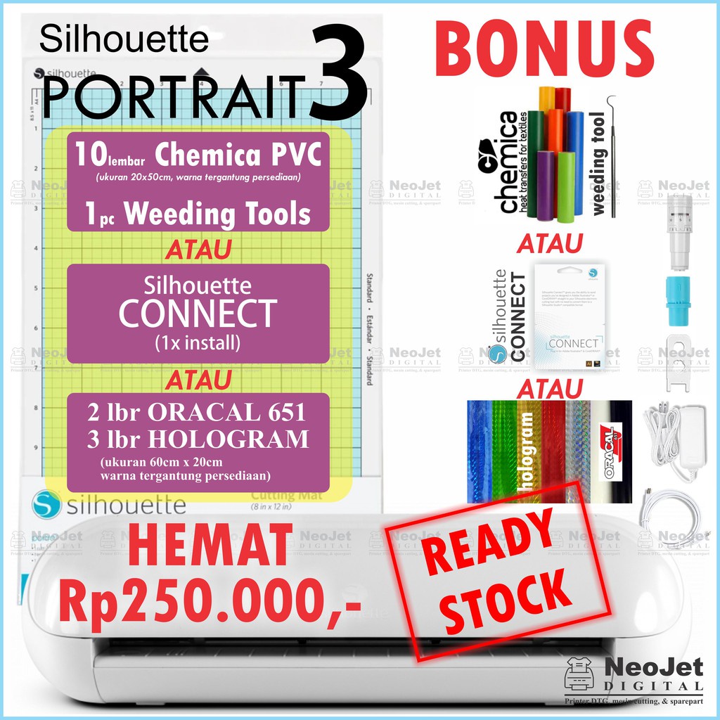 Mesin Cutting Sticker Sablon Silhouette Cameo Mini Portrait Potret Potrait