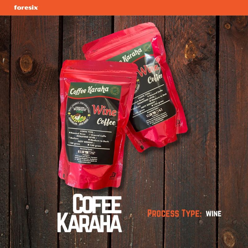 

Coffee Karaha arabika wine ground coffee medium 100gr