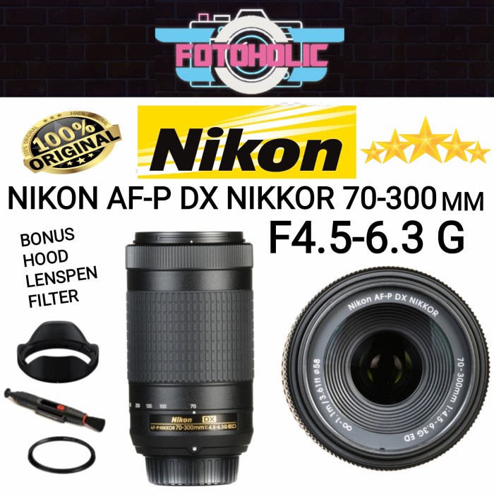 Lensa Nikon Af-P-Dx Nikkor 70-300Mm F4/70-300/Lensa 70-300 Nikon Vr Ready