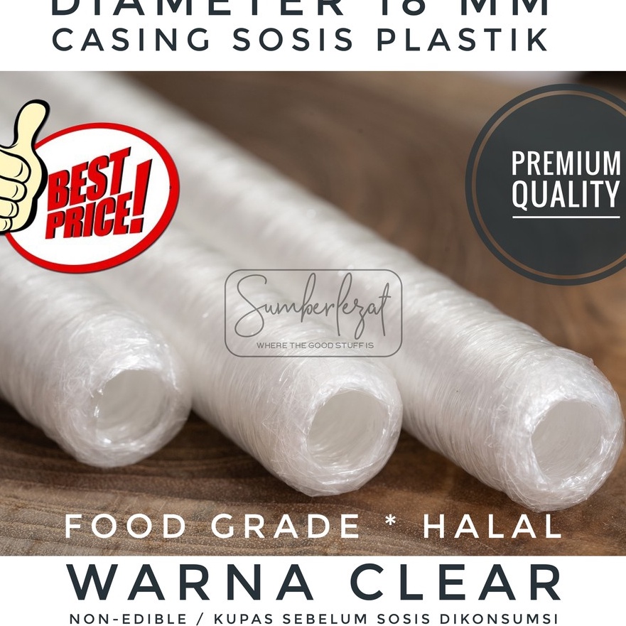 

(J»5 B] 18 mm Clear - Casing Selongsong Sosis Plastik Polyamide Food Grade Halal -amanahh☆