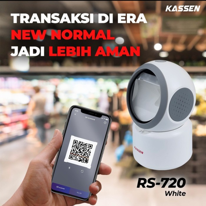 SCANNER BARCODE KASSEN KO-720 /KS720 OMNI 1D/2D WHITE/ BLACK