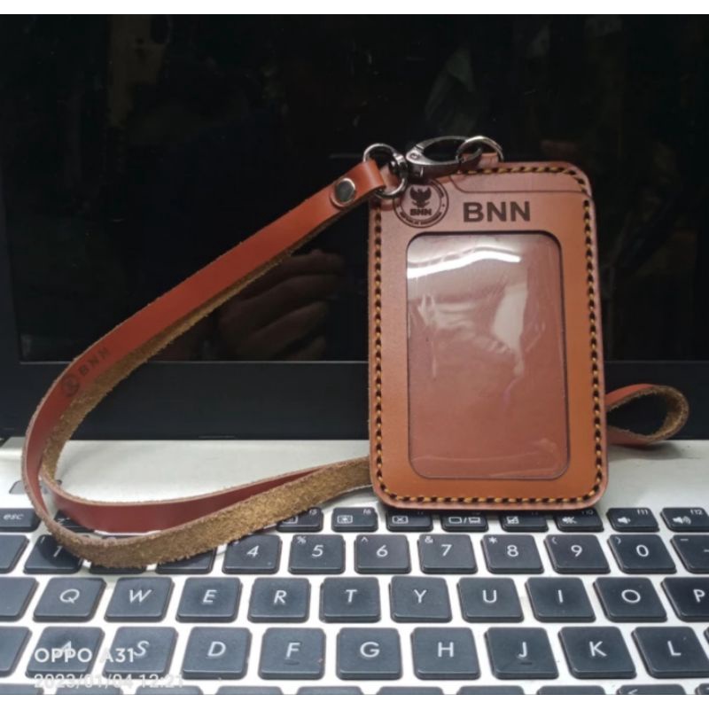 

HOLDER KALUNG ID CARD LOGO BNN KULIT ASLI COKLAT BEST QUALITY PREMIUM