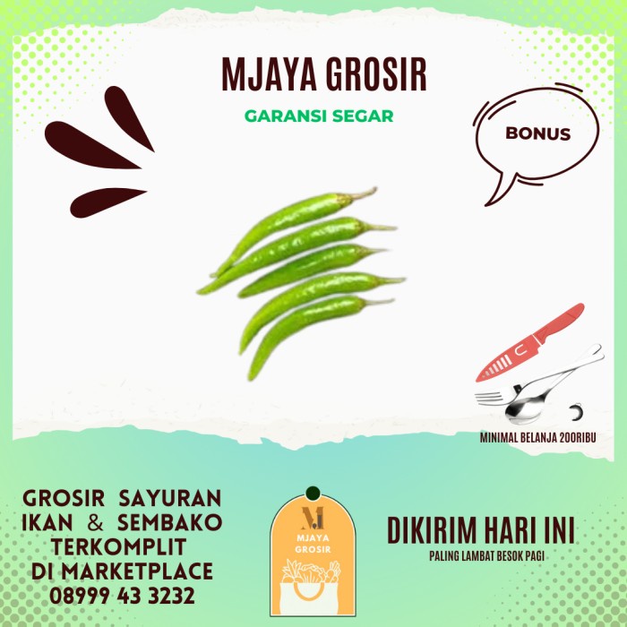 

Cabe Hijau Besar 500gr - 150gram