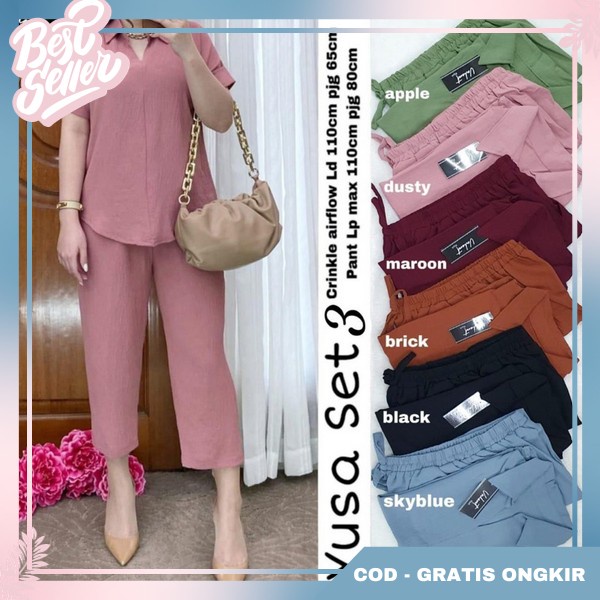 Setelan Baju Clana Korean Style Stelan Import Wanita Oneset Kekinian Daily Setalan Terbaru Pakaian W