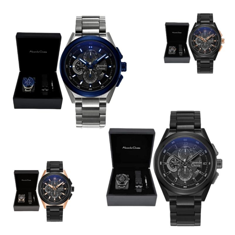 Jam Tangan Pria Alexandre Christie 6654 AC6654 AC 6654 Tali Besi / Stainless Steel (FREE TALI KARET)