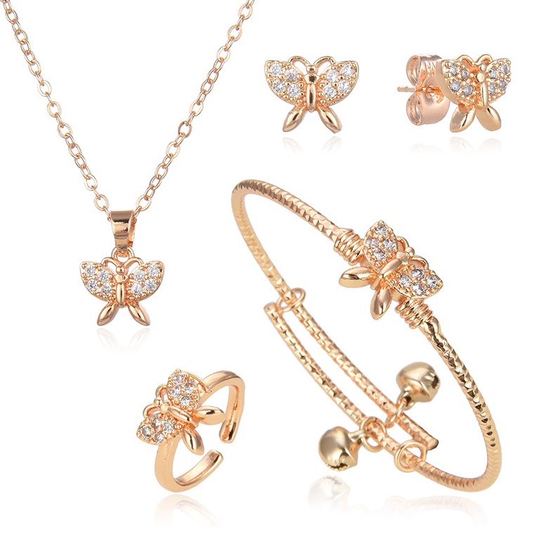 1.1 Terlaris HYL JEWELRY COD Set Perhiasan Titanium Anak Wanita Anti Lapis Emas Karat Isi Love Silve