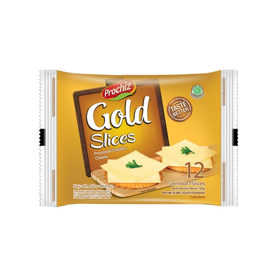 

☇✯✱ Keju Prochiz SLICE GOLD isi 12 Slices Stok Banyak