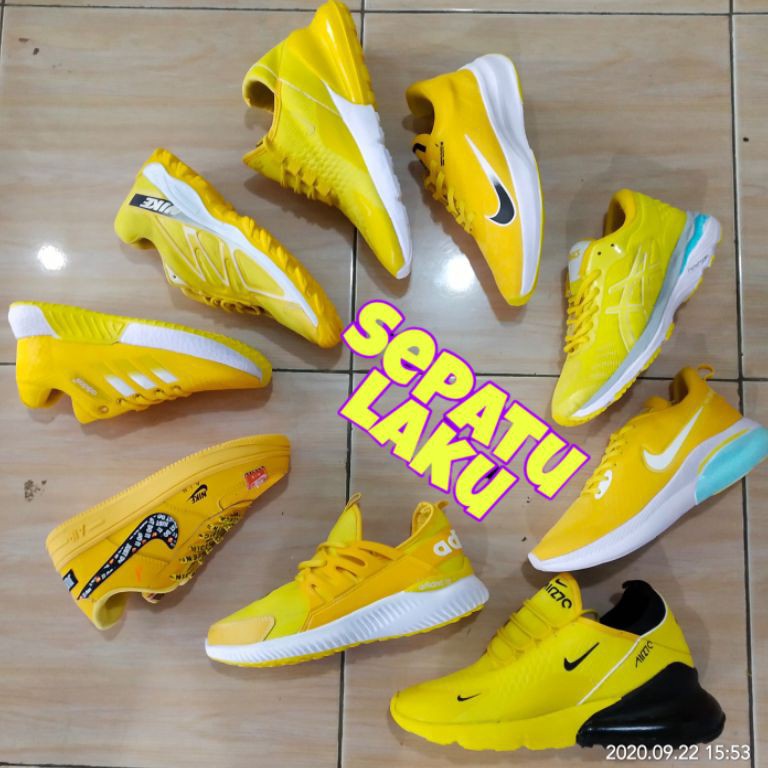LANGSUNG KIRIM SEPATU OLAHRAGA WANITA SEPATU SPORT CEWEK SEPATU SENAM AEROBIK WARNA KUNING SEPATU RU
