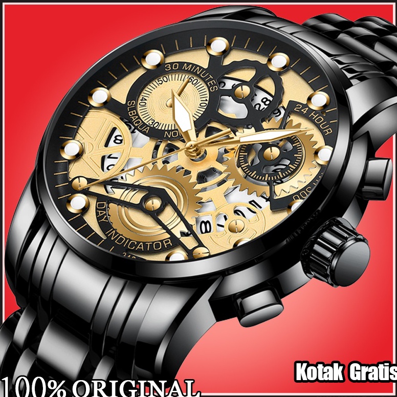 NEW STOCK VaVa Voom 2451 ✅COD Jam Tangan Pria Anti Air Original Luxury Stainless Steel（Free BOX+Gara