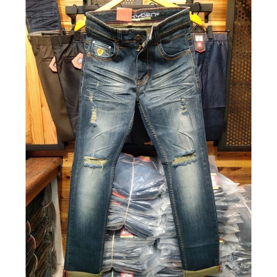 ➾❈❁ harga promo///celana jeans pria sobek terlaris///celana jeans pria sobek tambal /celana jeans ri