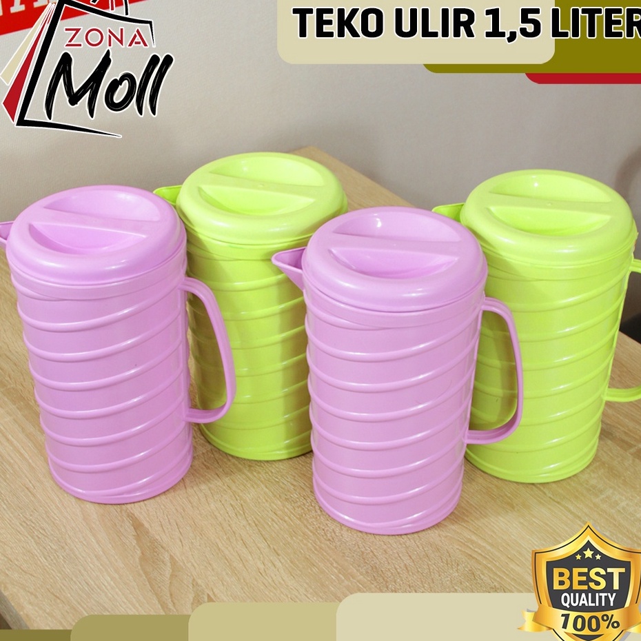 ➧✾ TEKO PLASTIK 1.5 LITER TEKO ULIR JUMBO TEMPAT BOTOL AIR MINUM TEKO AIR Baru
