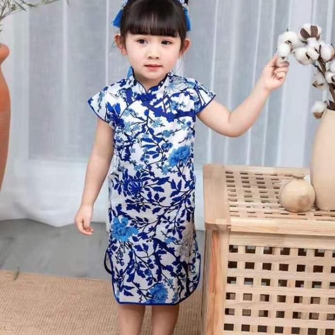 CHEONGSAM DRESS PESTA ANAK BAJU BATIK PESTA ANAK MURAH CHONGSAM MERAH