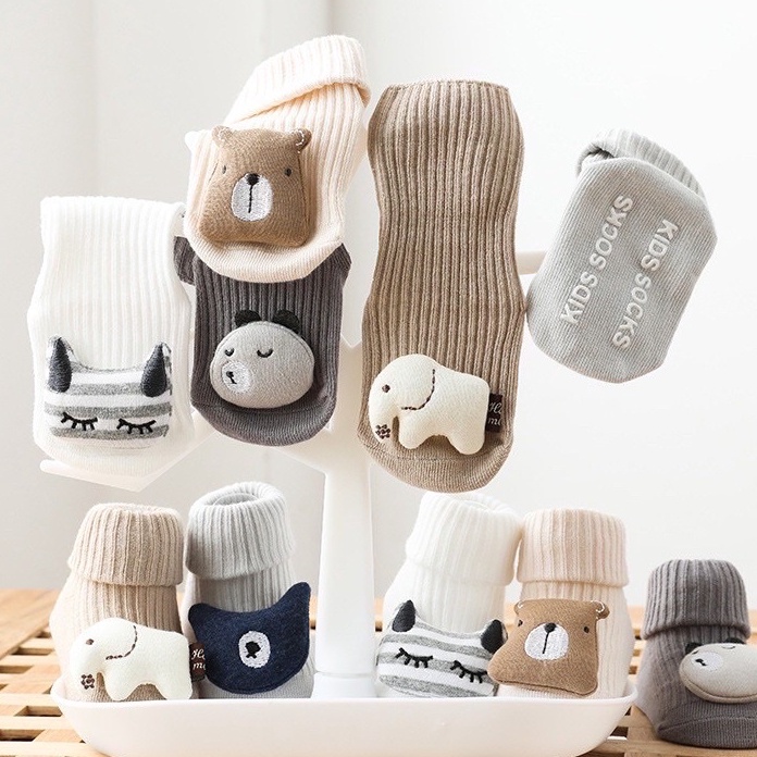 Original Leleoncare Kaos Kaki Bayi Panjang Kaos Kaki Anti Slip / Kaos Kaki Panjang Bayi Motif grosir