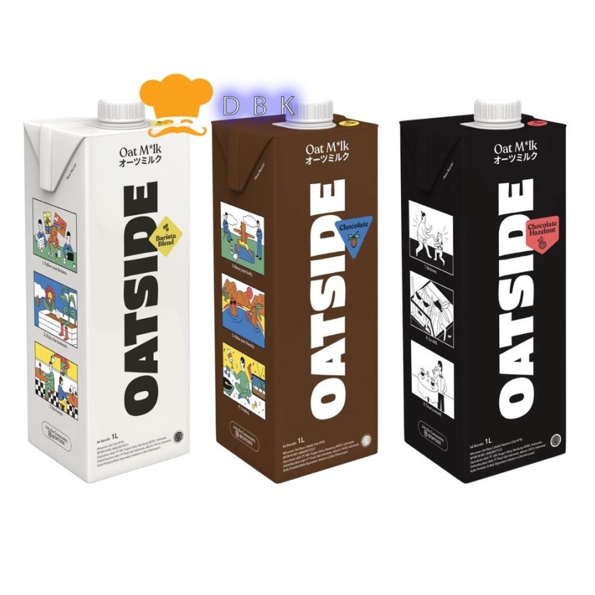 

Best Oatside Chocolate/ Hazelnut/ Barista Blend Oat Milk 1L Susu Oatly bin