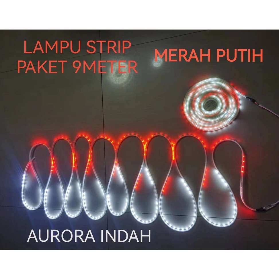 Edisi Mewah Lampu LED Strip Selang paket merah putih 3528 2835 220V + Adaptor 8M Outdoor Led Strip A