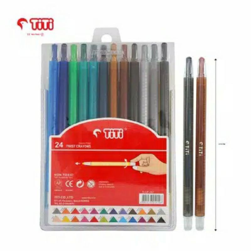 

Titi 24 Twist Crayons Ti-Cp-24T Krayon Putar 24 Warna