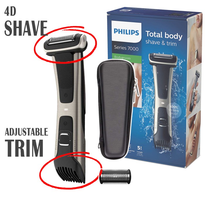 Philips Bodygroom Series 7000, Shaver dan Trimmer dalam 1 Alat