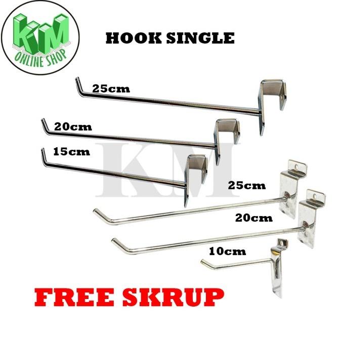 BEST PRODUK Singel Hook Pipa kotak 25 Cm / Cantelan gantungan Pipa Kotak Stainless