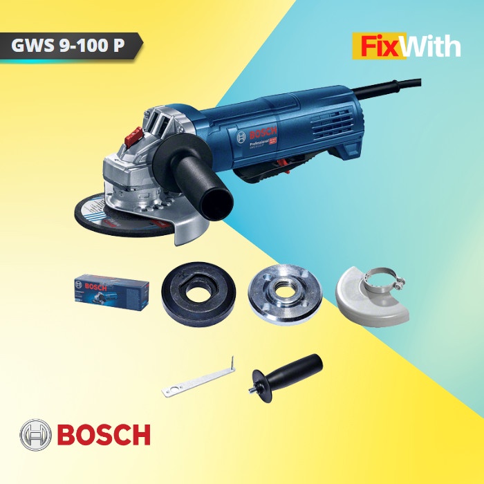 Mesin Gerinda Bosch 4In Gws 9-100 P Small Angle Grinder Gws9-100P