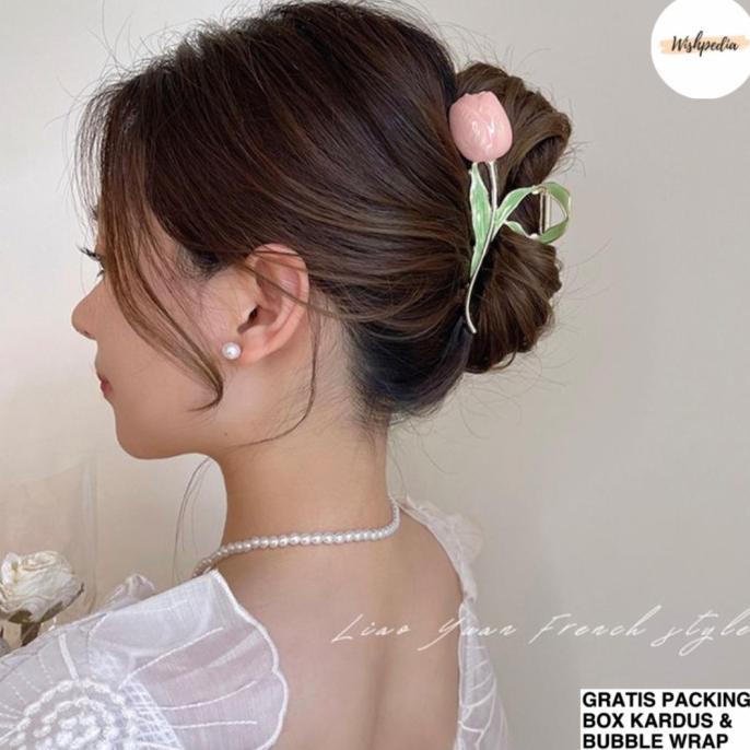 Tulip Hair Claw / Jepitan Rambut Besi / Jepit Rambut Jedai Bunga Lucu Berkualitas