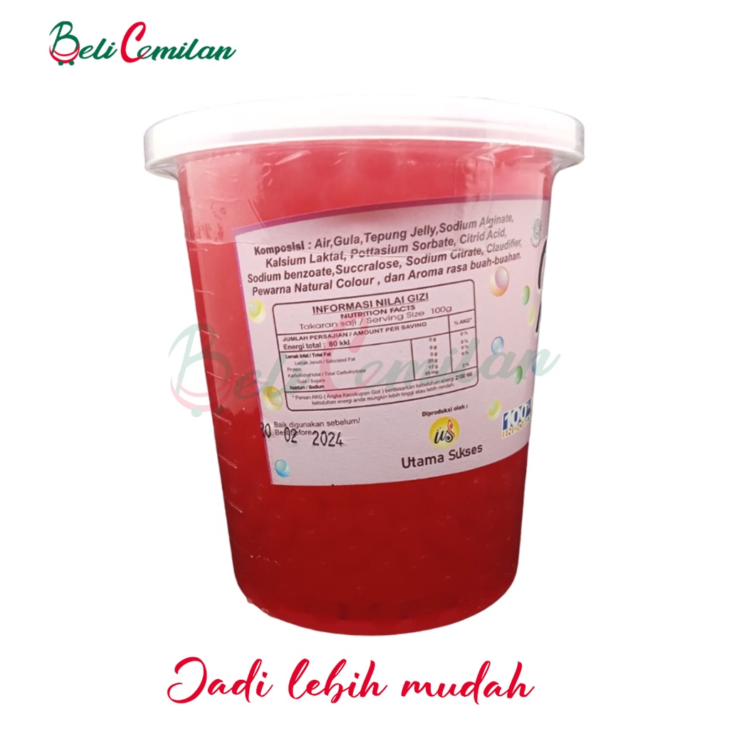 

Popping Boba Nataria Jelly - Topping Boba Instant Halal 1Kg