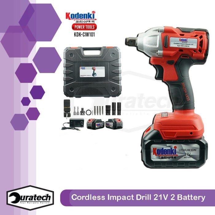 Cordless Impact Wrench Kodenki / Mesin Bor Baterai Impact Pembuka Baut Mesin