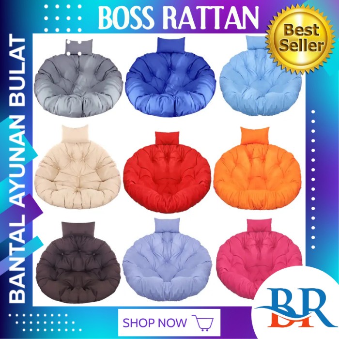 Bestseller Bantal Kursi Ayunan Bulat Rotan Sintetis Gantung Besi Gantung Murah