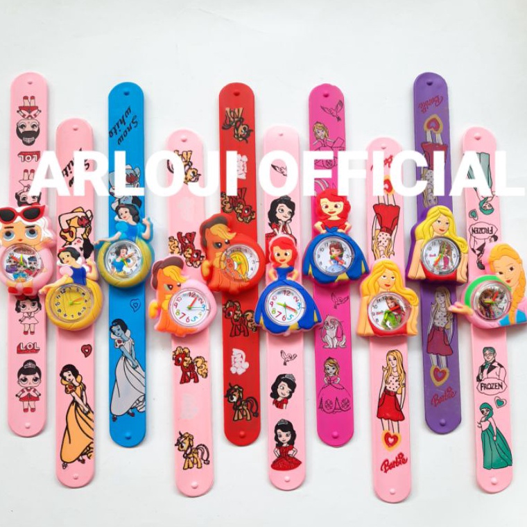 ✨SHOPEE MALL✨ Jam tangan anak ceplok Jepret tepok banyak karakter 