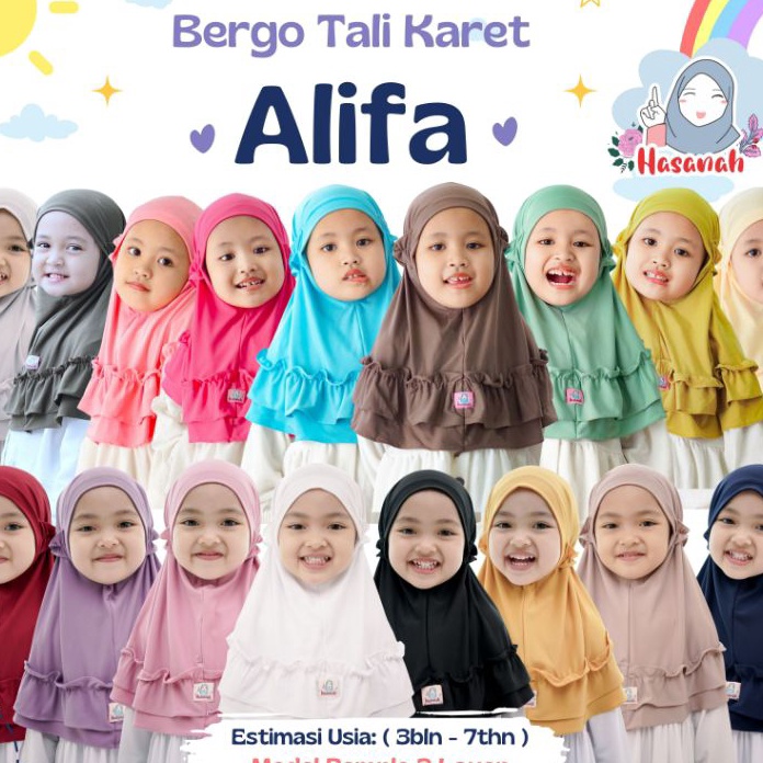 GROSIR Jilbab anak bergo Alifa kerudung anak tali karet 