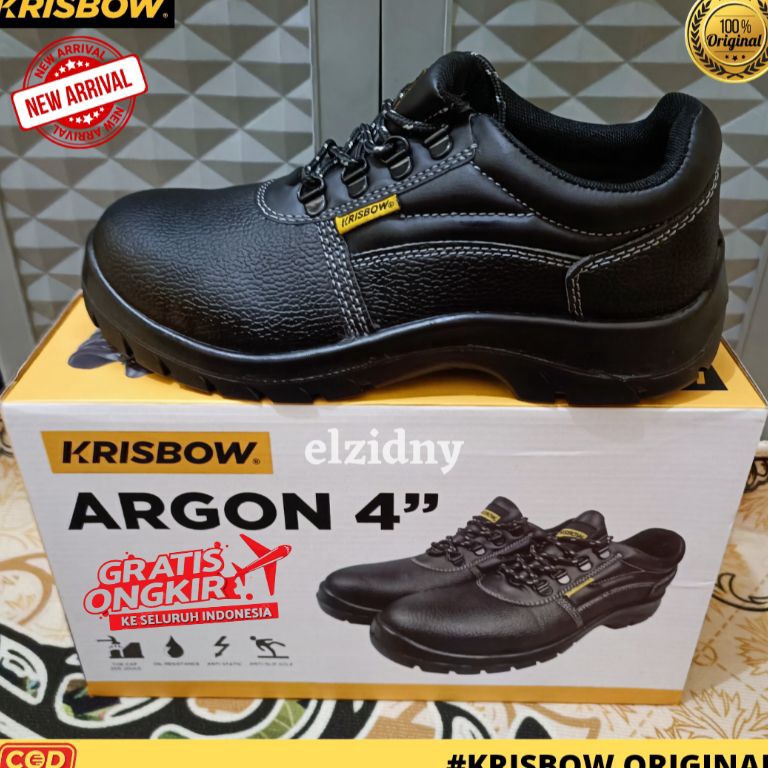 Oke Price.. Sepatu Safety Krisbow Argon 4"  ORIGINAL 100% | Safety Shoes Krisbow | Sepatu Krisbow Ujung Besi