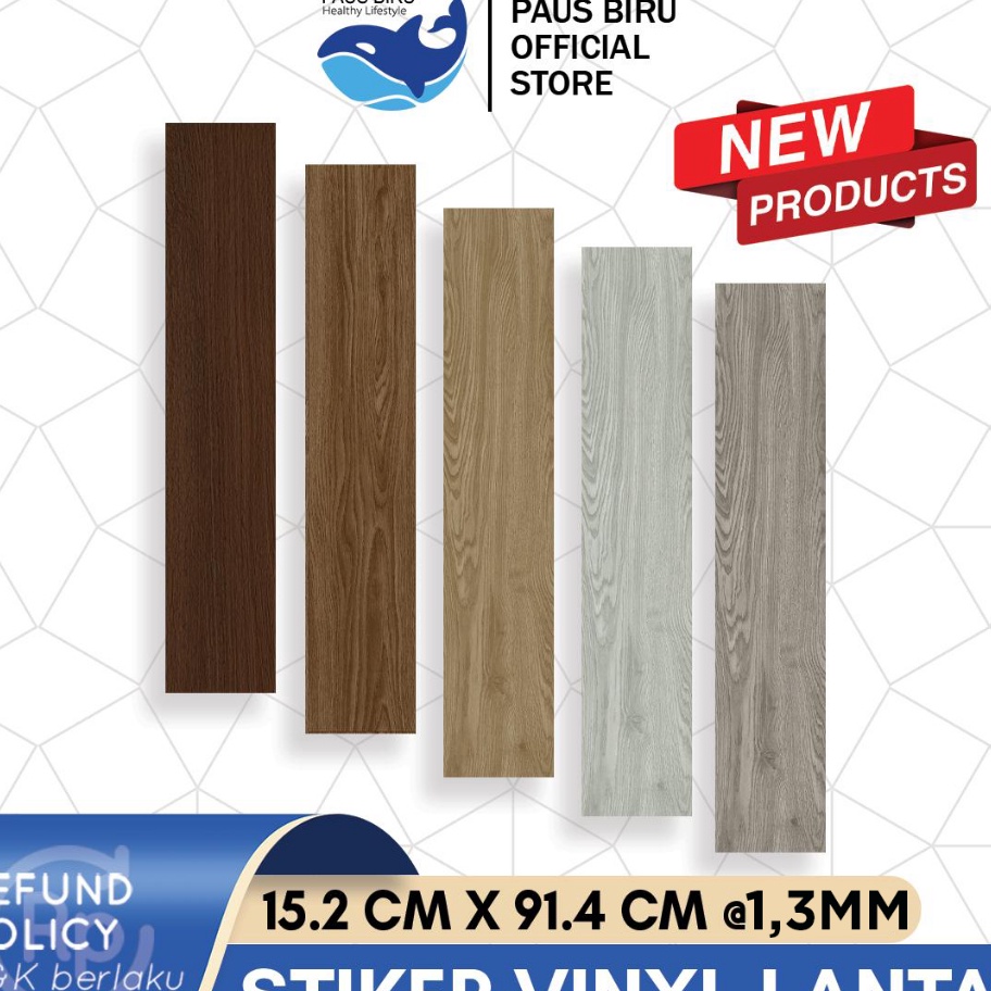 Produk Lantai Vinyl Foam Stiker Lantai Kayu Parket 91.5cm x 15,2cm / Sticker Vinyl Lantai PVC lem
