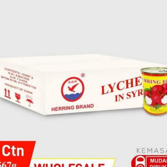 

Terlaku. Herring Lychee Leci 1 Dus / 12 Kaleng x 567gr