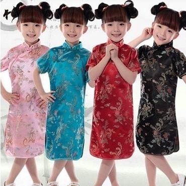 New Cheongsam Qipao Anak Motif Naga Dan Phonix Silk Sutra Gong Xi Fa Cai Limited Edition