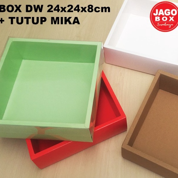 

GPNX2065 Terlaris Box DW Cake Roti Souvenir Merah / Hijau + Tutup Mika 22 x 22 x 8cm (uk.dalam)