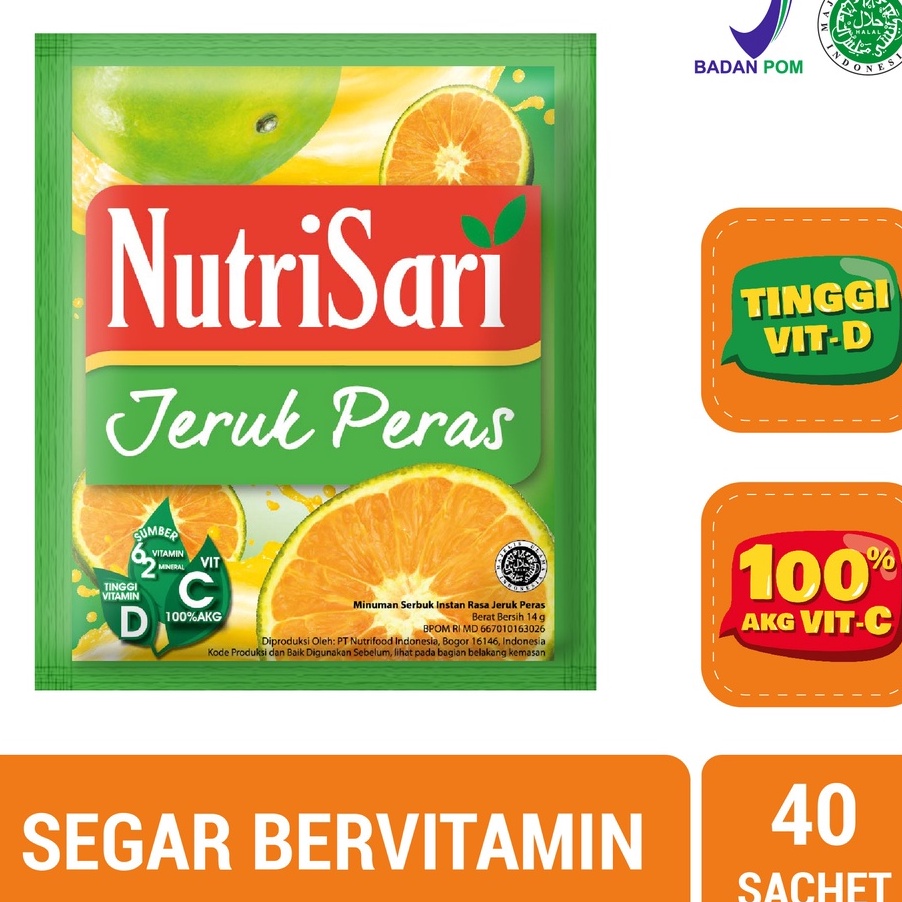 

XJSP0043 8.8 NutriSari Jeruk Peras 40 sachet - Minuman Buah Vitamin C